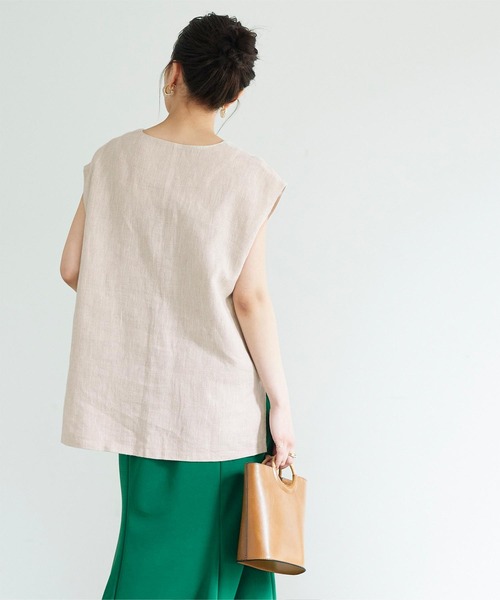 titivate（ティティベイト）の「麻混Vﾈｯｸﾍﾞｽﾄ（ベスト・レディース・ライトブラウン/ネイビー/ナチュラル・M/S）」の11枚目の写真