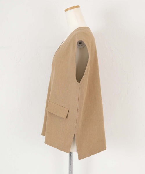 titivate（ティティベイト）の「麻混Vﾈｯｸﾍﾞｽﾄ（ベスト・レディース・ライトブラウン/ネイビー/ナチュラル・M/S）」の17枚目の写真