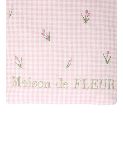 Maison de FLEUR（メゾンドフルール）の「ギンガムチューリップ刺繍フリルトートバッグ（トートバッグ・レディース・ピンク/ベージュ・FREE）」の10枚目の写真