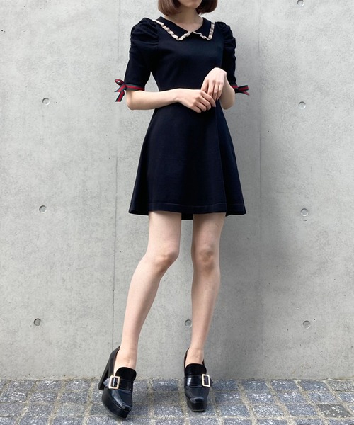 TITTY&CO.（ティティーアンドコー）の「【TITTY&CO.】リボンスリーブニットワンピース（ワンピース・レディース・ピンク/ブラック/ネイビー・FREE）」の15枚目の写真