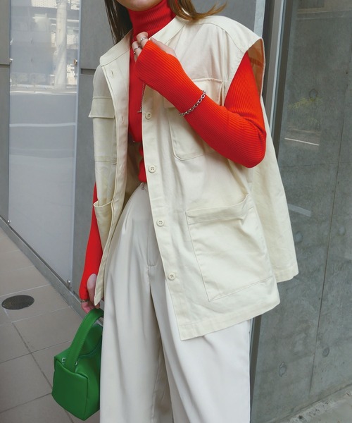 CORNERS（コーナーズ）の「コットンツイルミリタリーベスト（ベスト・レディース・ベージュ/カーキ/ベージュ系その他・M）」の15枚目の写真