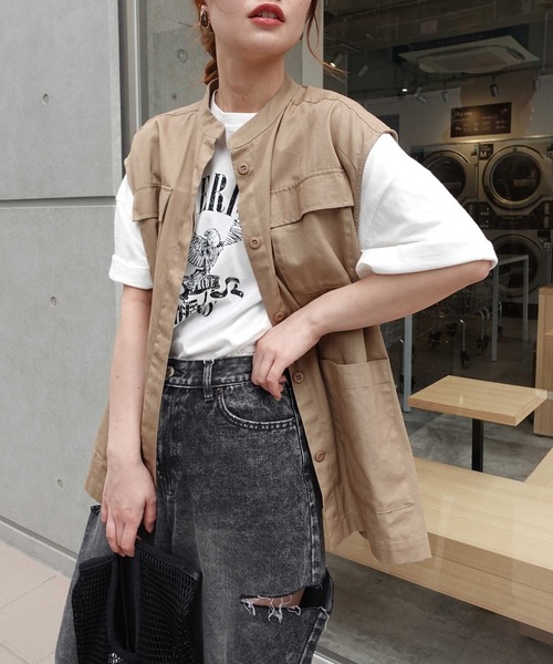 CORNERS（コーナーズ）の「コットンツイルミリタリーベスト（ベスト・レディース・ベージュ/カーキ/ベージュ系その他・M）」の19枚目の写真