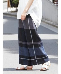 BEARDSLEY | リネンビッグチェックウエストリブパンツ(その他パンツ)
