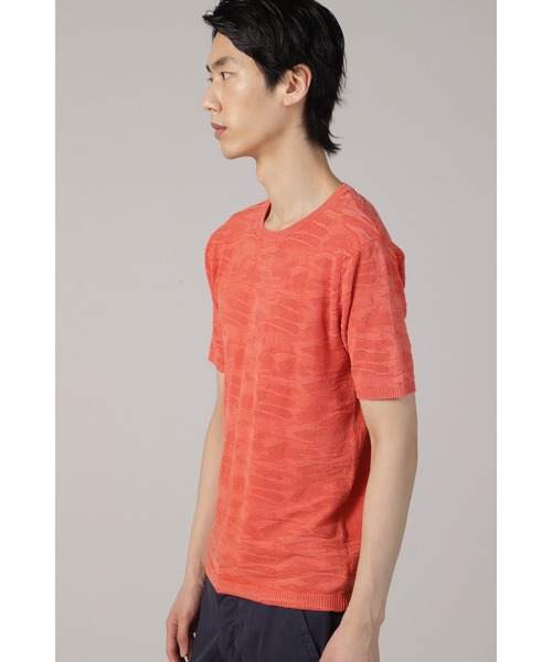 HIGH STREET（ハイストリート）の「HIGH STREET∴カモフラストーン半袖ニット（ニット/セーター・メンズ・オレンジ/グレー系その他2・LL/L/M）」の14枚目の写真