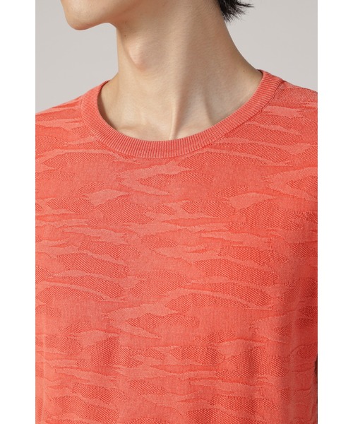 HIGH STREET（ハイストリート）の「HIGH STREET∴カモフラストーン半袖ニット（ニット/セーター・メンズ・オレンジ/グレー系その他2・LL/L/M）」の12枚目の写真