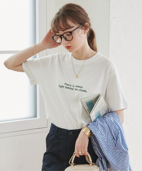 ANGIE（アンジー）の「【UNITED ATHLE】メッセージカラーロゴプリントT（半袖）（Tシャツ/カットソー・レディース・ピンク/グリーン/ブルー/オレンジ/ブラック/レッド/ホワイト×ブルー/ホワイト×グリーン/ホワイト×イエロー/ホワイト×レッド/ホワイト×ブラック・MEDIUM/LARGE/X-LARGE）」の7枚目の写真