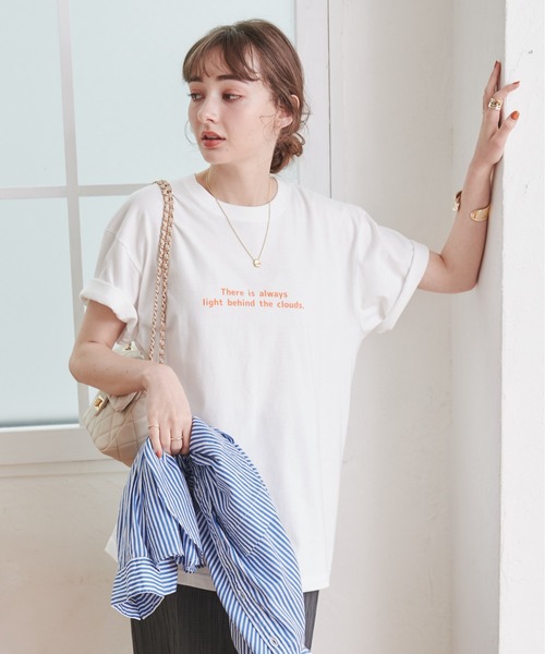 ANGIE（アンジー）の「【UNITED ATHLE】メッセージカラーロゴプリントT（半袖）（Tシャツ/カットソー・レディース・ピンク/グリーン/ブルー/オレンジ/ブラック/レッド/ホワイト×ブルー/ホワイト×グリーン/ホワイト×イエロー/ホワイト×レッド/ホワイト×ブラック・MEDIUM/LARGE/X-LARGE）」の22枚目の写真