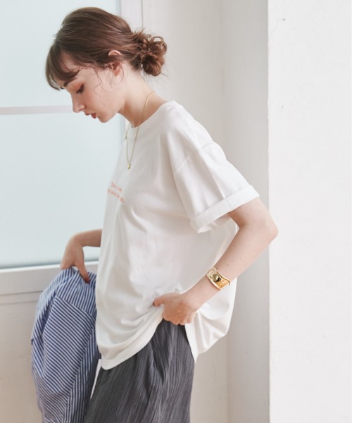 ANGIE（アンジー）の「【UNITED ATHLE】メッセージカラーロゴプリントT（半袖）（Tシャツ/カットソー・レディース・ピンク/グリーン/ブルー/オレンジ/ブラック/レッド/ホワイト×ブルー/ホワイト×グリーン/ホワイト×イエロー/ホワイト×レッド/ホワイト×ブラック・MEDIUM/LARGE/X-LARGE）」の21枚目の写真