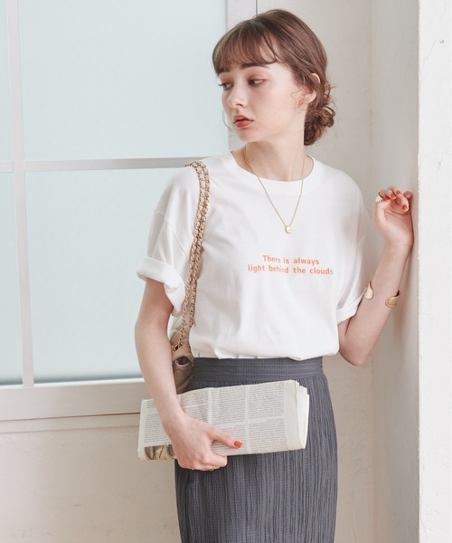 ANGIE（アンジー）の「【UNITED ATHLE】メッセージカラーロゴプリントT（半袖）（Tシャツ/カットソー・レディース・ピンク/グリーン/ブルー/オレンジ/ブラック/レッド/ホワイト×ブルー/ホワイト×グリーン/ホワイト×イエロー/ホワイト×レッド/ホワイト×ブラック・MEDIUM/LARGE/X-LARGE）」の20枚目の写真