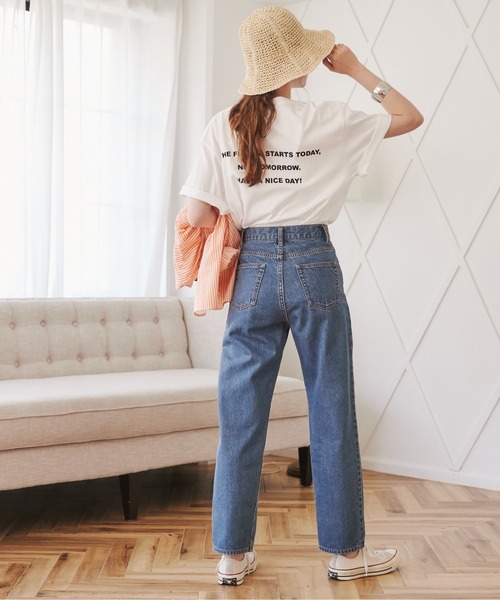 ANGIE（アンジー）の「【UNITED ATHLE】メッセージカラーロゴプリントT（半袖）（Tシャツ/カットソー・レディース・ピンク/グリーン/ブルー/オレンジ/ブラック/レッド/ホワイト×ブルー/ホワイト×グリーン/ホワイト×イエロー/ホワイト×レッド/ホワイト×ブラック・MEDIUM/LARGE/X-LARGE）」の18枚目の写真