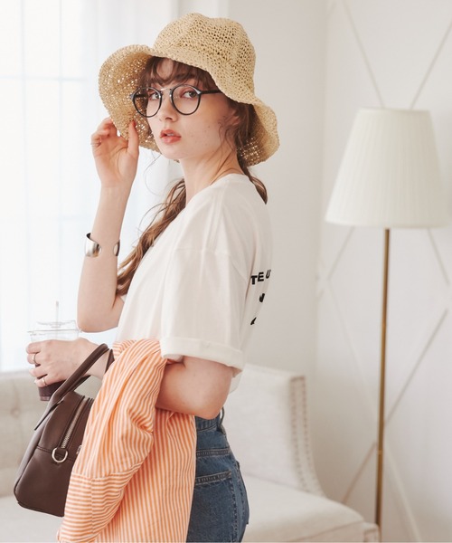 ANGIE（アンジー）の「【UNITED ATHLE】メッセージカラーロゴプリントT（半袖）（Tシャツ/カットソー・レディース・ピンク/グリーン/ブルー/オレンジ/ブラック/レッド/ホワイト×ブルー/ホワイト×グリーン/ホワイト×イエロー/ホワイト×レッド/ホワイト×ブラック・MEDIUM/LARGE/X-LARGE）」の14枚目の写真