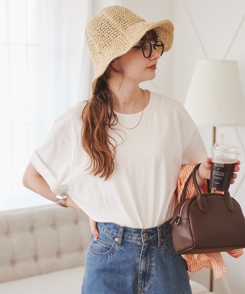 ANGIE（アンジー）の「【UNITED ATHLE】メッセージカラーロゴプリントT（半袖）（Tシャツ/カットソー・レディース・ピンク/グリーン/ブルー/オレンジ/ブラック/レッド/ホワイト×ブルー/ホワイト×グリーン/ホワイト×イエロー/ホワイト×レッド/ホワイト×ブラック・MEDIUM/LARGE/X-LARGE）」の17枚目の写真