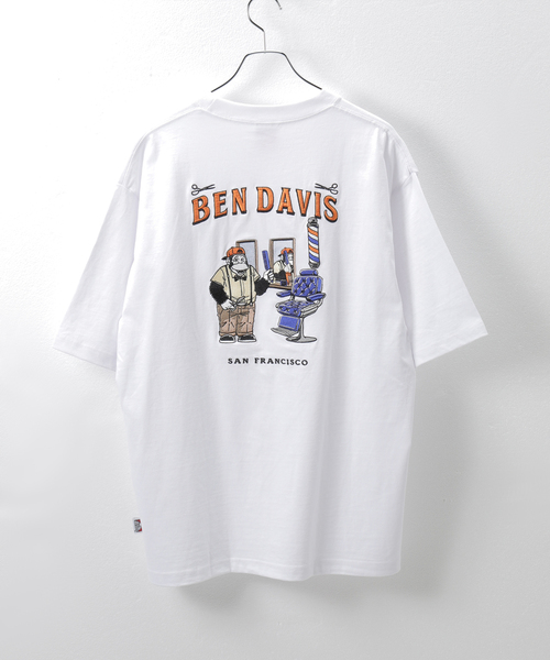 BEN DAVIS(ベンデイビス)の「【BEN DAVIS / ベンデイビス】別注 barbershop emb tee(Tシャツ/カットソー・メンズ・ホワイト/ライトグレー/ネイビー・MEDIUM/LARGE)」の2枚目の写真