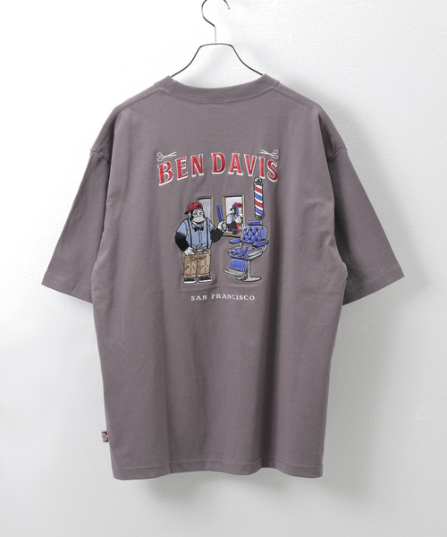BEN DAVIS(ベンデイビス)の「【BEN DAVIS / ベンデイビス】別注 barbershop emb tee(Tシャツ/カットソー・メンズ・ホワイト/ライトグレー/ネイビー・MEDIUM/LARGE)」の1枚目の写真