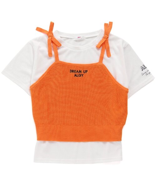 algy(アルジー)の「ニットキャミ&Tセット(ニット/セーター・キッズ・パープル/オレンジ/グリーン・SMALL/MEDIUM/X-SMALL/XX-SMALL)」の3枚目の写真