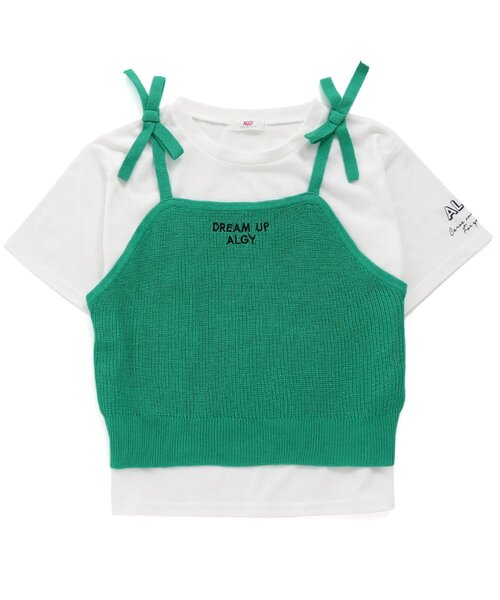 algy(アルジー)の「ニットキャミ&Tセット(ニット/セーター・キッズ・パープル/オレンジ/グリーン・SMALL/MEDIUM/X-SMALL/XX-SMALL)」の2枚目の写真