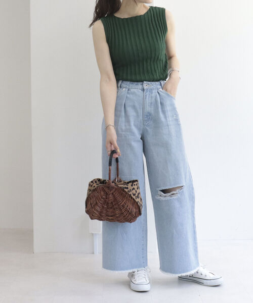 HALIN(ハリン)の「【HALIN/ハリン】レオパードワンハンドルバスケットバッグ(かごバッグ・レディース・ブラウン・FREE)」の5枚目の写真