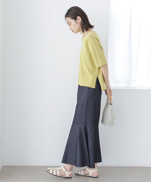 LAKOLE（ラコレ）の「12GロールディテールニットTEE / 278628（ニット/セーター・レディース・ライトブルー/グリーン/サンドグレー/ブラック・SMALL/MEDIUM）」の7枚目の写真