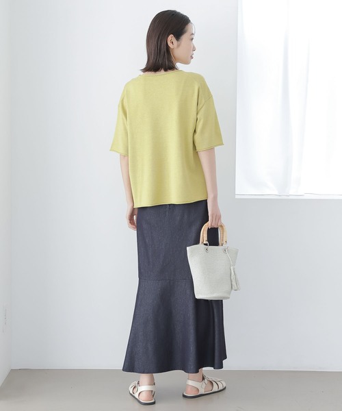 LAKOLE（ラコレ）の「12GロールディテールニットTEE / 278628（ニット/セーター・レディース・ライトブルー/グリーン/サンドグレー/ブラック・SMALL/MEDIUM）」の9枚目の写真