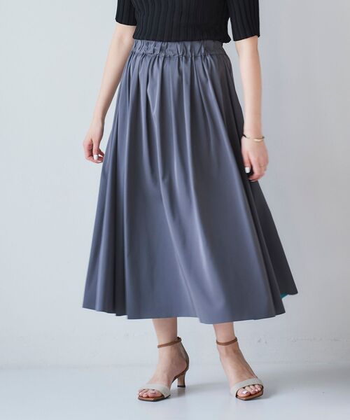 le.coeur blanc（ルクールブラン）の「リバーシブルタフタギャザースカート（スカート・レディース・ダークグリーン/モカ/ピンク系その他・38/36）」の6枚目の写真