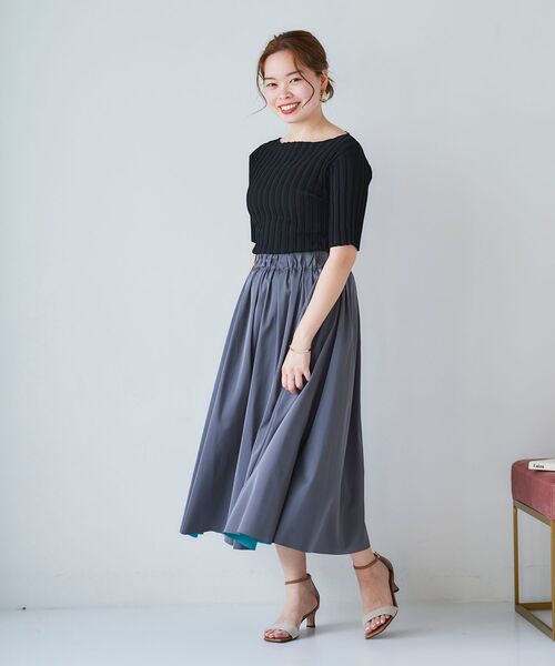 le.coeur blanc（ルクールブラン）の「リバーシブルタフタギャザースカート（スカート・レディース・ダークグリーン/モカ/ピンク系その他・38/36）」の18枚目の写真