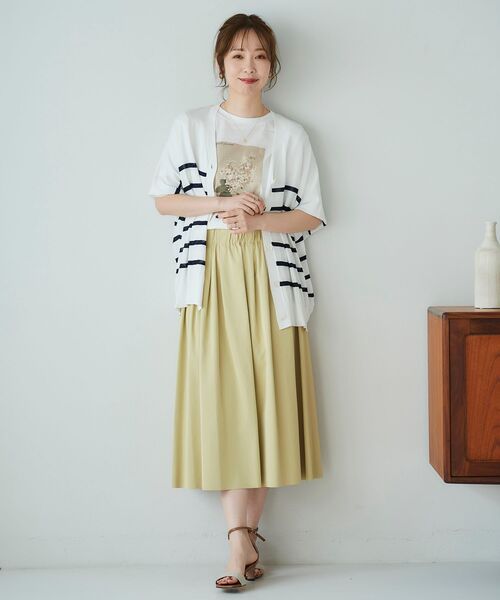 le.coeur blanc（ルクールブラン）の「リバーシブルタフタギャザースカート（スカート・レディース・ダークグリーン/モカ/ピンク系その他・38/36）」の8枚目の写真