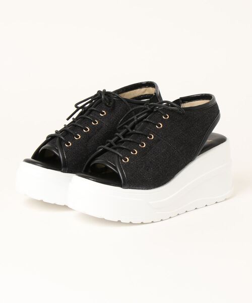 cloverleaf(クローバーリーフ)の「【cloverleaf】 厚底バックストラップサンダル(サンダル・レディース・ブラック/ベージュ/ブルー・S/M/L/LL)」の2枚目の写真