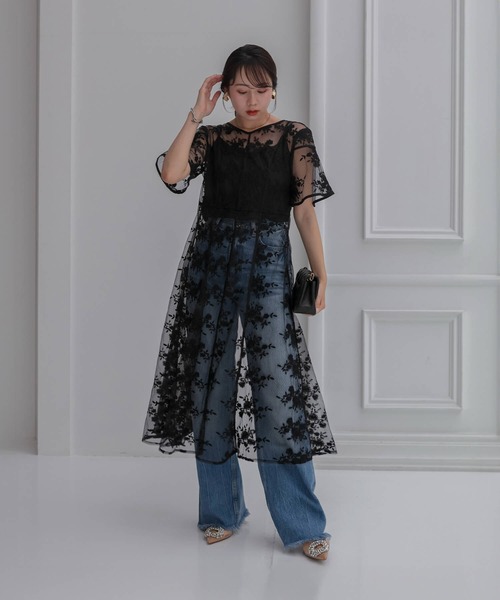 セール】【LEJA】花柄後ろリボン半袖キャミワンピース