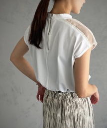 【&g’aime】シアー切替フレンチトップス