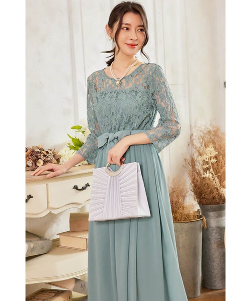 【セール】ドレス 結婚式 ロングドレス ドレスワンピース パーティー ロング 結婚式 パーティー 長袖 ロング丈 結婚式 披露宴 二次会 レース 二次会 ドレス お呼ばれ（ドレス）｜Cinderella（シンデレラ）