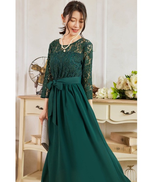 【セール】ドレス 結婚式 ロングドレス ドレスワンピース パーティー ロング 結婚式 パーティー 長袖 ロング丈 結婚式 披露宴 二次会 レース 二次会 ドレス お呼ばれ（ドレス）｜Cinderella（シンデレラ）