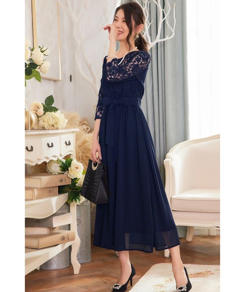 【セール】ドレス 結婚式 ロングドレス ドレスワンピース パーティー ロング 結婚式 パーティー 長袖 ロング丈 結婚式 披露宴 二次会 レース 二次会 ドレス お呼ばれ（ドレス）｜Cinderella（シンデレラ）