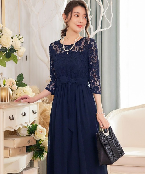 【セール】ドレス 結婚式 ロングドレス ドレスワンピース パーティー ロング 結婚式 パーティー 長袖 ロング丈 結婚式 披露宴 二次会 レース 二次会 ドレス お呼ばれ（ドレス）｜Cinderella（シンデレラ）