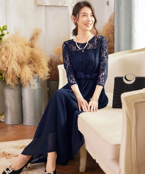 【セール】ドレス 結婚式 ロングドレス ドレスワンピース パーティー ロング 結婚式 パーティー 長袖 ロング丈 結婚式 披露宴 二次会 レース 二次会 ドレス お呼ばれ（ドレス）｜Cinderella（シンデレラ）