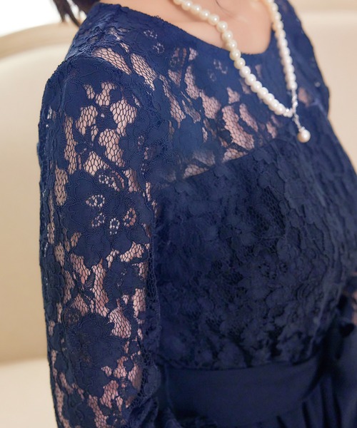 【セール】ドレス 結婚式 ロングドレス ドレスワンピース パーティー ロング 結婚式 パーティー 長袖 ロング丈 結婚式 披露宴 二次会 レース 二次会 ドレス お呼ばれ（ドレス）｜Cinderella（シンデレラ）