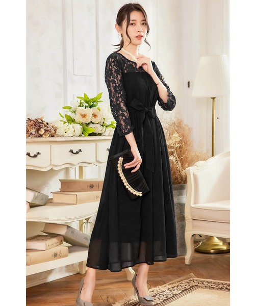 【セール】ドレス 結婚式 ロングドレス ドレスワンピース パーティー ロング 結婚式 パーティー 長袖 ロング丈 結婚式 披露宴 二次会 レース 二次会 ドレス お呼ばれ（ドレス）｜Cinderella（シンデレラ）