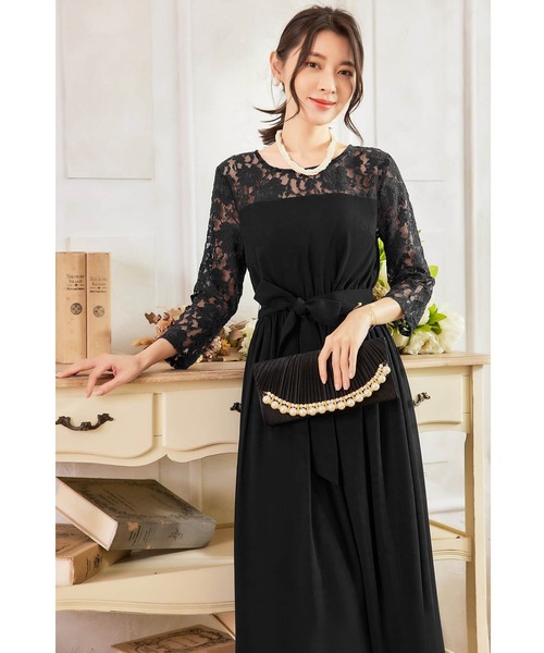 【セール】ドレス 結婚式 ロングドレス ドレスワンピース パーティー ロング 結婚式 パーティー 長袖 ロング丈 結婚式 披露宴 二次会 レース 二次会 ドレス お呼ばれ（ドレス）｜Cinderella（シンデレラ）