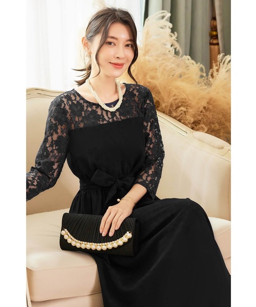 【セール】ドレス 結婚式 ロングドレス ドレスワンピース パーティー ロング 結婚式 パーティー 長袖 ロング丈 結婚式 披露宴 二次会 レース 二次会 ドレス お呼ばれ（ドレス）｜Cinderella（シンデレラ）