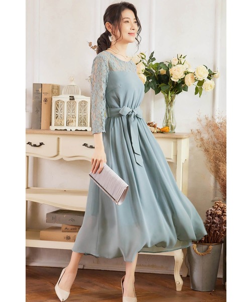 【セール】ドレス 結婚式 ロングドレス ドレスワンピース パーティー ロング 結婚式 パーティー 長袖 ロング丈 結婚式 披露宴 二次会 レース 二次会 ドレス お呼ばれ（ドレス）｜Cinderella（シンデレラ）