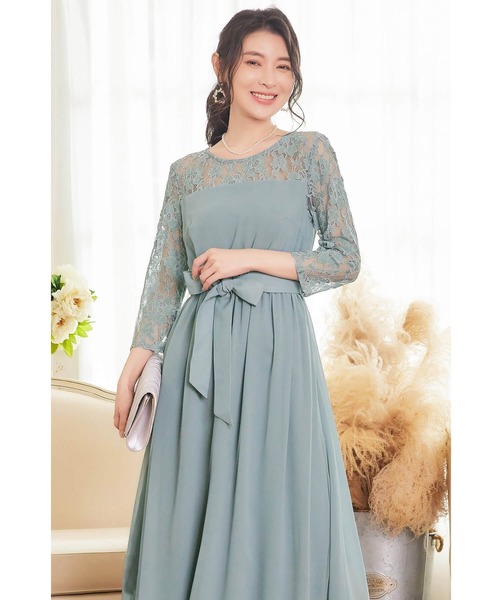 【セール】ドレス 結婚式 ロングドレス ドレスワンピース パーティー ロング 結婚式 パーティー 長袖 ロング丈 結婚式 披露宴 二次会 レース 二次会 ドレス お呼ばれ（ドレス）｜Cinderella（シンデレラ）