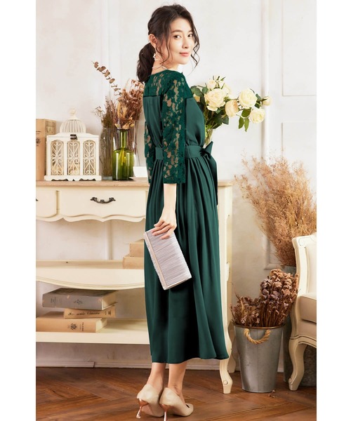 【セール】ドレス 結婚式 ロングドレス ドレスワンピース パーティー ロング 結婚式 パーティー 長袖 ロング丈 結婚式 披露宴 二次会 レース 二次会 ドレス お呼ばれ（ドレス）｜Cinderella（シンデレラ）