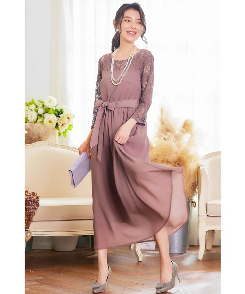 【セール】ドレス 結婚式 ロングドレス ドレスワンピース パーティー ロング 結婚式 パーティー 長袖 ロング丈 結婚式 披露宴 二次会 レース 二次会 ドレス お呼ばれ（ドレス）｜Cinderella（シンデレラ）