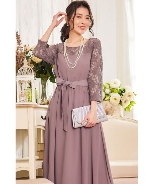 【セール】ドレス 結婚式 ロングドレス ドレスワンピース パーティー ロング 結婚式 パーティー 長袖 ロング丈 結婚式 披露宴 二次会 レース 二次会 ドレス お呼ばれ（ドレス）｜Cinderella（シンデレラ）