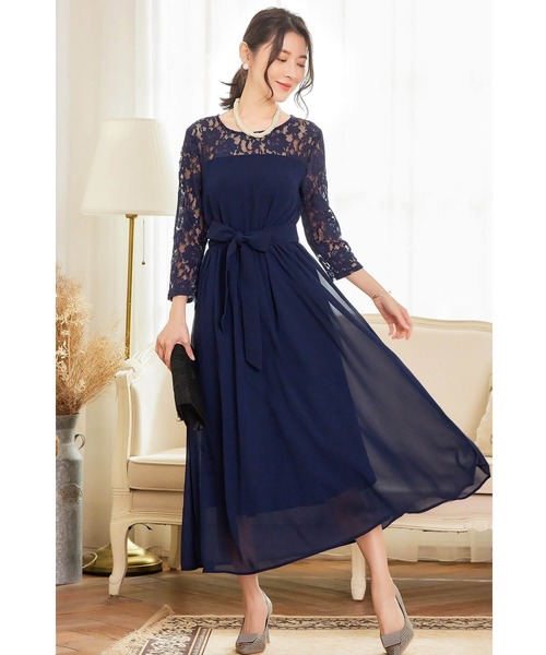 【セール】ドレス 結婚式 ロングドレス ドレスワンピース パーティー ロング 結婚式 パーティー 長袖 ロング丈 結婚式 披露宴 二次会 レース 二次会 ドレス お呼ばれ（ドレス）｜Cinderella（シンデレラ）