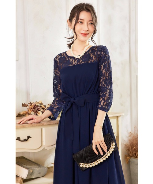 【セール】ドレス 結婚式 ロングドレス ドレスワンピース パーティー ロング 結婚式 パーティー 長袖 ロング丈 結婚式 披露宴 二次会 レース 二次会 ドレス お呼ばれ（ドレス）｜Cinderella（シンデレラ）