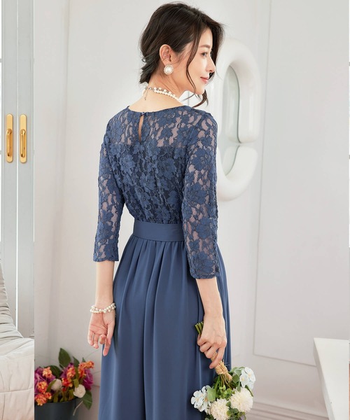 【セール】ドレス 結婚式 ロングドレス ドレスワンピース パーティー ロング 結婚式 パーティー 長袖 ロング丈 結婚式 披露宴 二次会 レース 二次会 ドレス お呼ばれ（ドレス）｜Cinderella（シンデレラ）