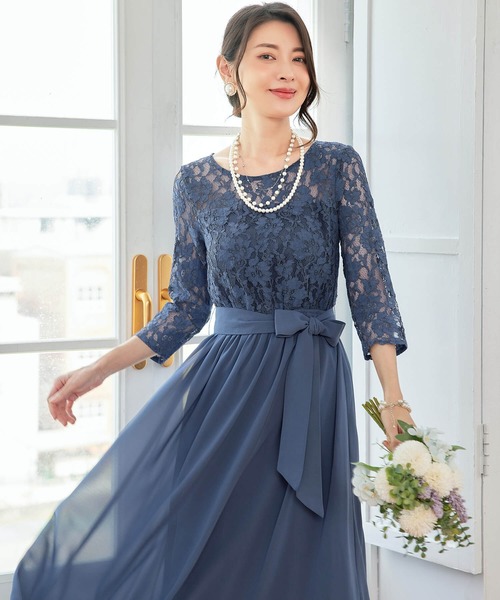 【セール】ドレス 結婚式 ロングドレス ドレスワンピース パーティー ロング 結婚式 パーティー 長袖 ロング丈 結婚式 披露宴 二次会 レース 二次会 ドレス お呼ばれ（ドレス）｜Cinderella（シンデレラ）