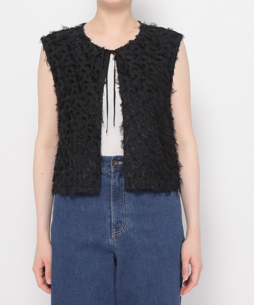 LEPSIM（レプシィム）の「デザインショートジレ　352449（ベスト・レディース・ブラック/グレイッシュベージュ・FREE）」の5枚目の写真