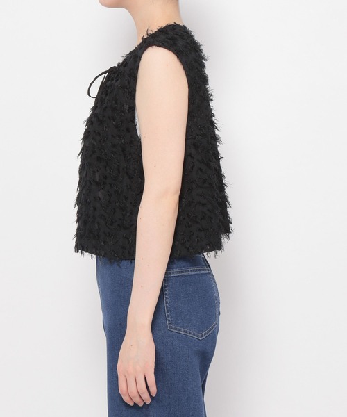 LEPSIM（レプシィム）の「デザインショートジレ　352449（ベスト・レディース・ブラック/グレイッシュベージュ・FREE）」の6枚目の写真