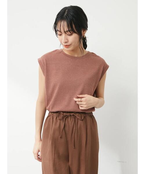 Green　Parks（グリーンパークス）の「ミジンボーダーノースリーブプルオーバー（Tシャツ/カットソー・レディース・ネイビー/オレンジ/ブルー・FREE）」の22枚目の写真